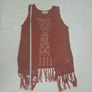 🔴Final Price! Pink Crochet Western Vest